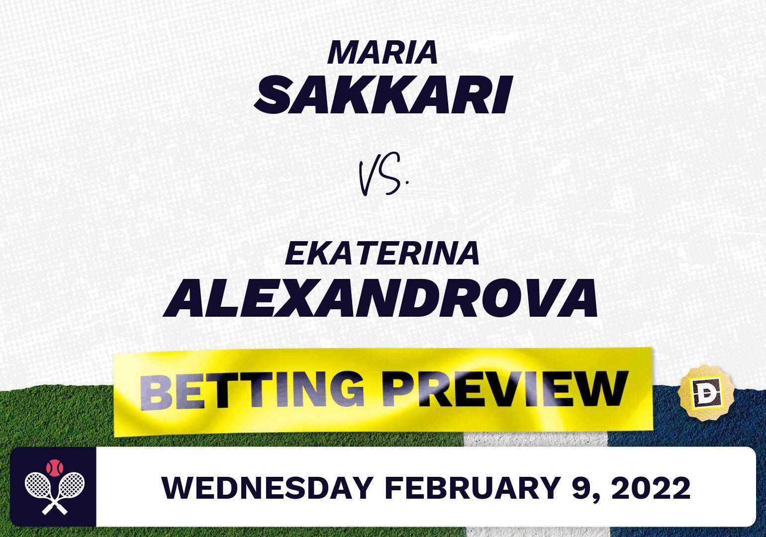 Maria Sakkari vs. Ekaterina Alexandrova Predictions - Feb 9, 2022