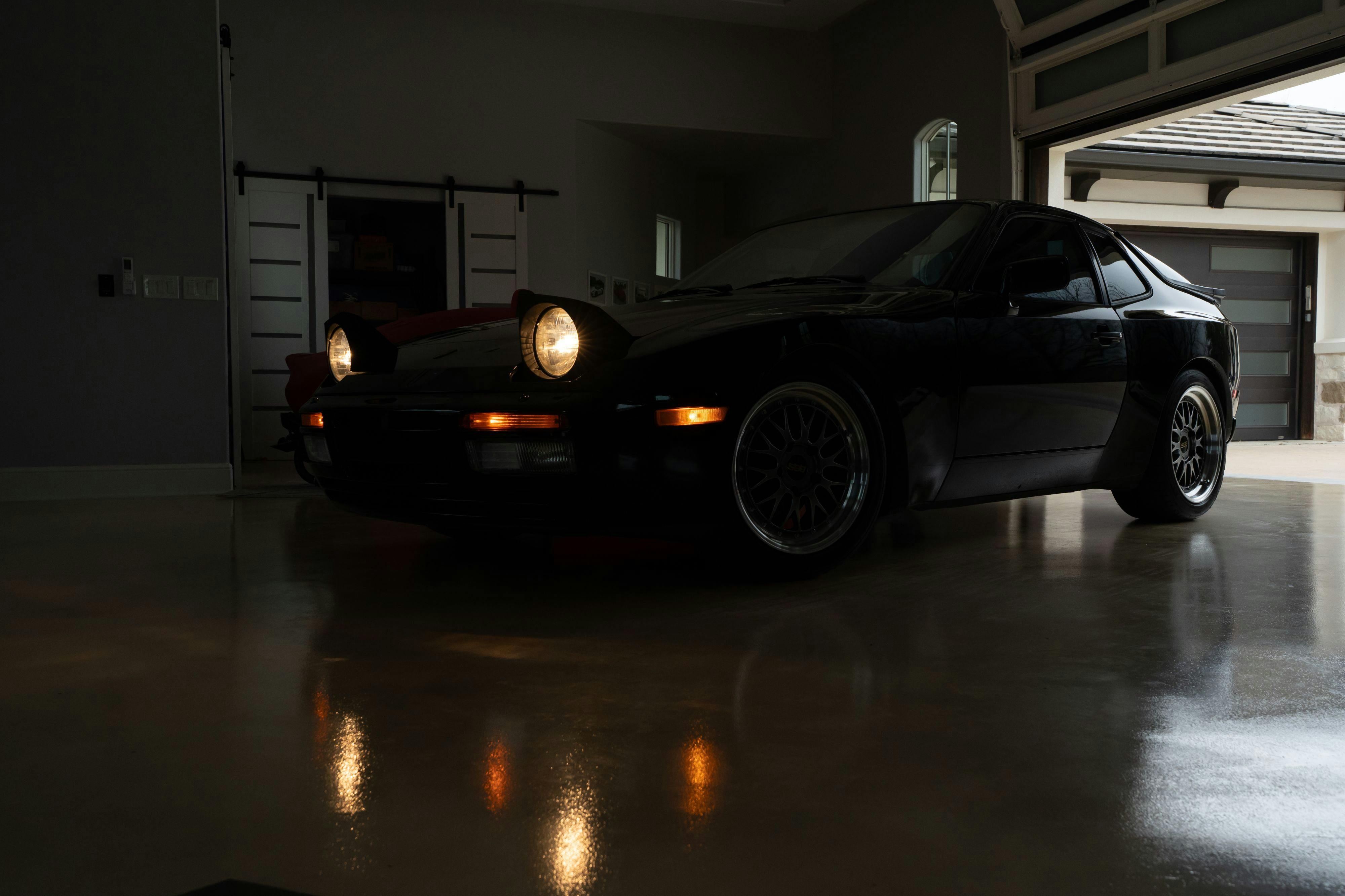 1986 Porsche 944 Turbo lighting in Black on Black in Lakeway, TX.
