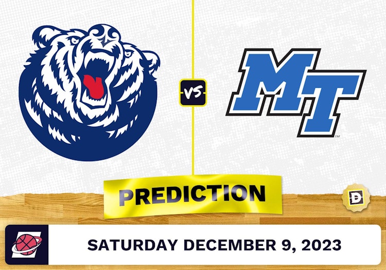 Belmont vs. Middle Tennessee Basketball Prediction - December 9, 2023