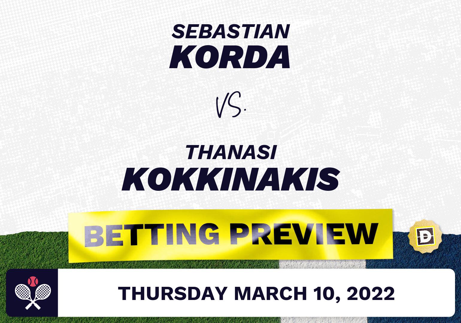 Sebastian Korda vs. Thanasi Kokkinakis Predictions - Mar 10, 2022