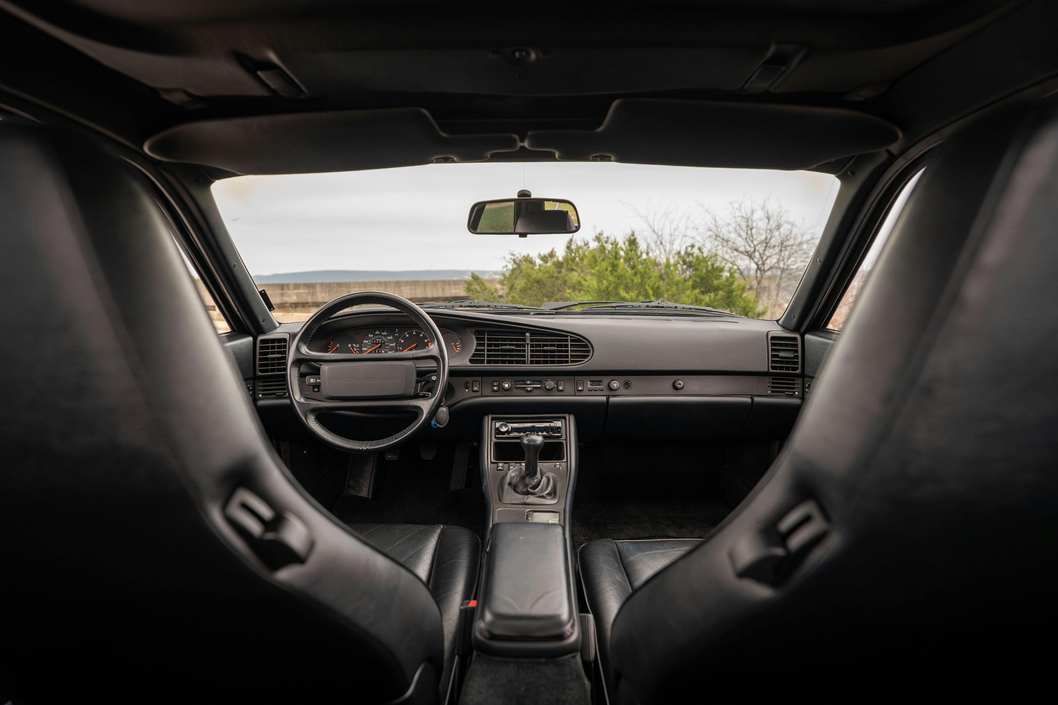 1986 Porsche 944 Turbo interior in Black on Black in Lakeway, TX.