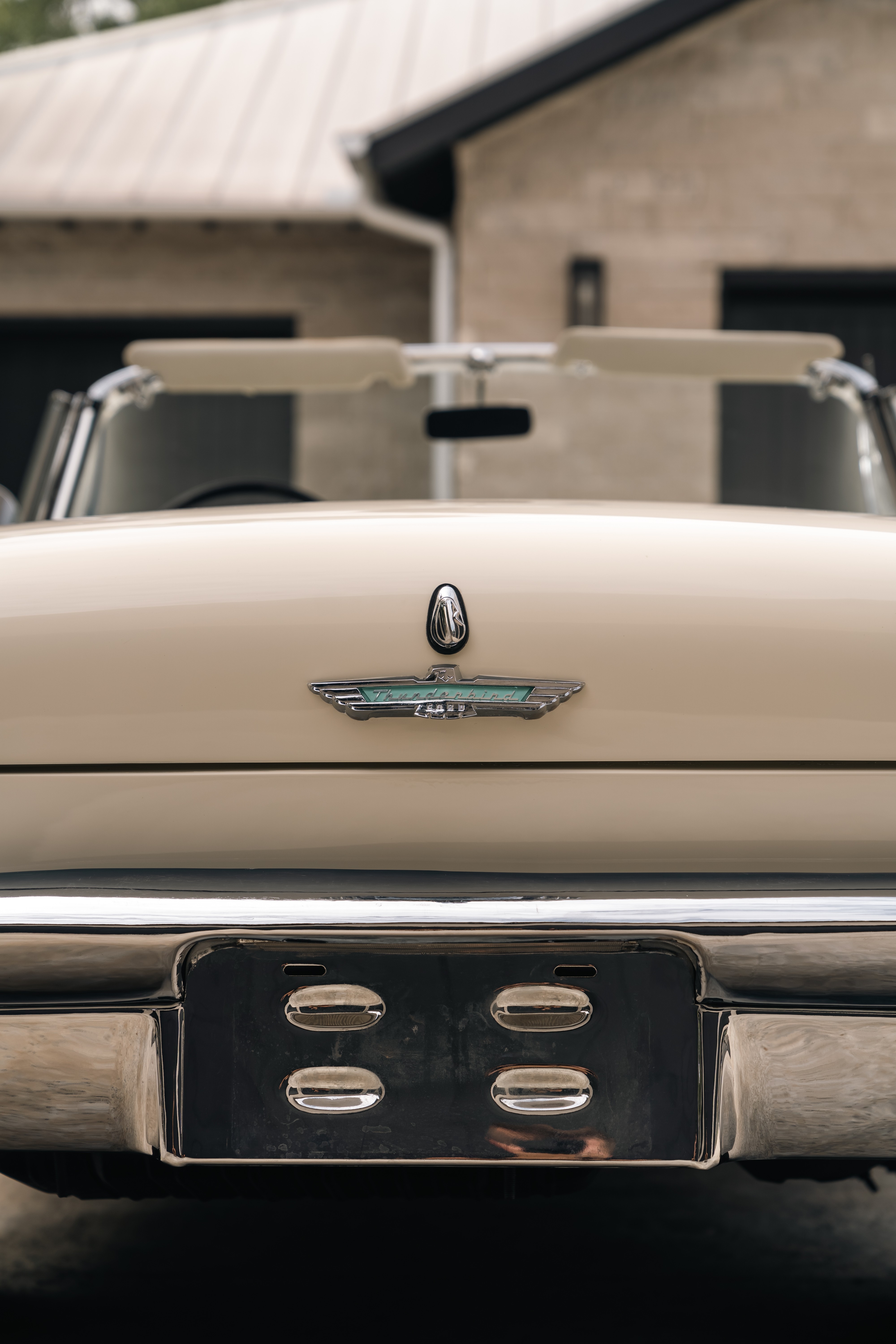 1957 Thunderbird in Colonial White shot in Austin, TX.