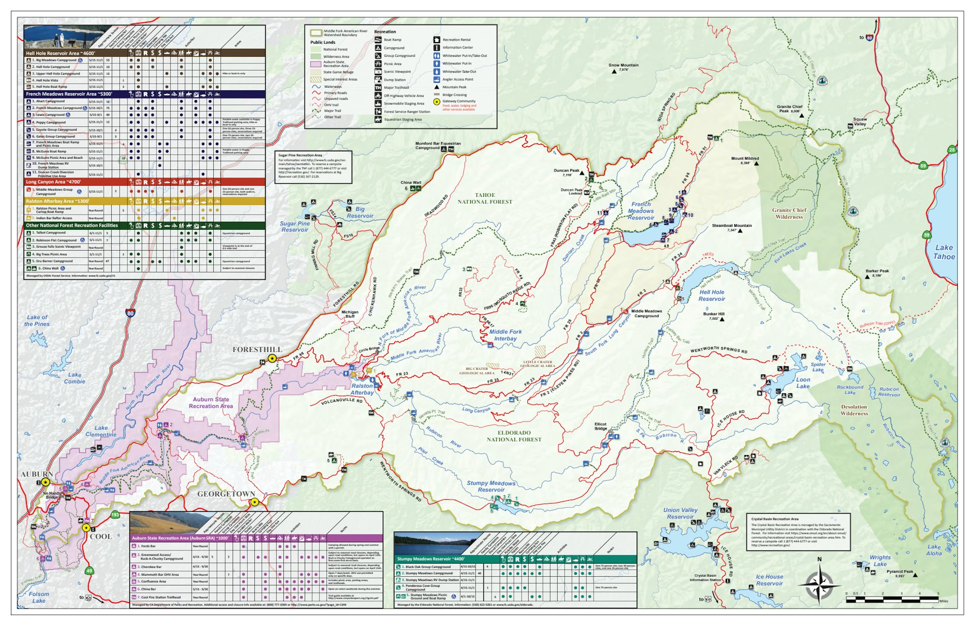 Middle Fork Project Recreation Brochure Map
