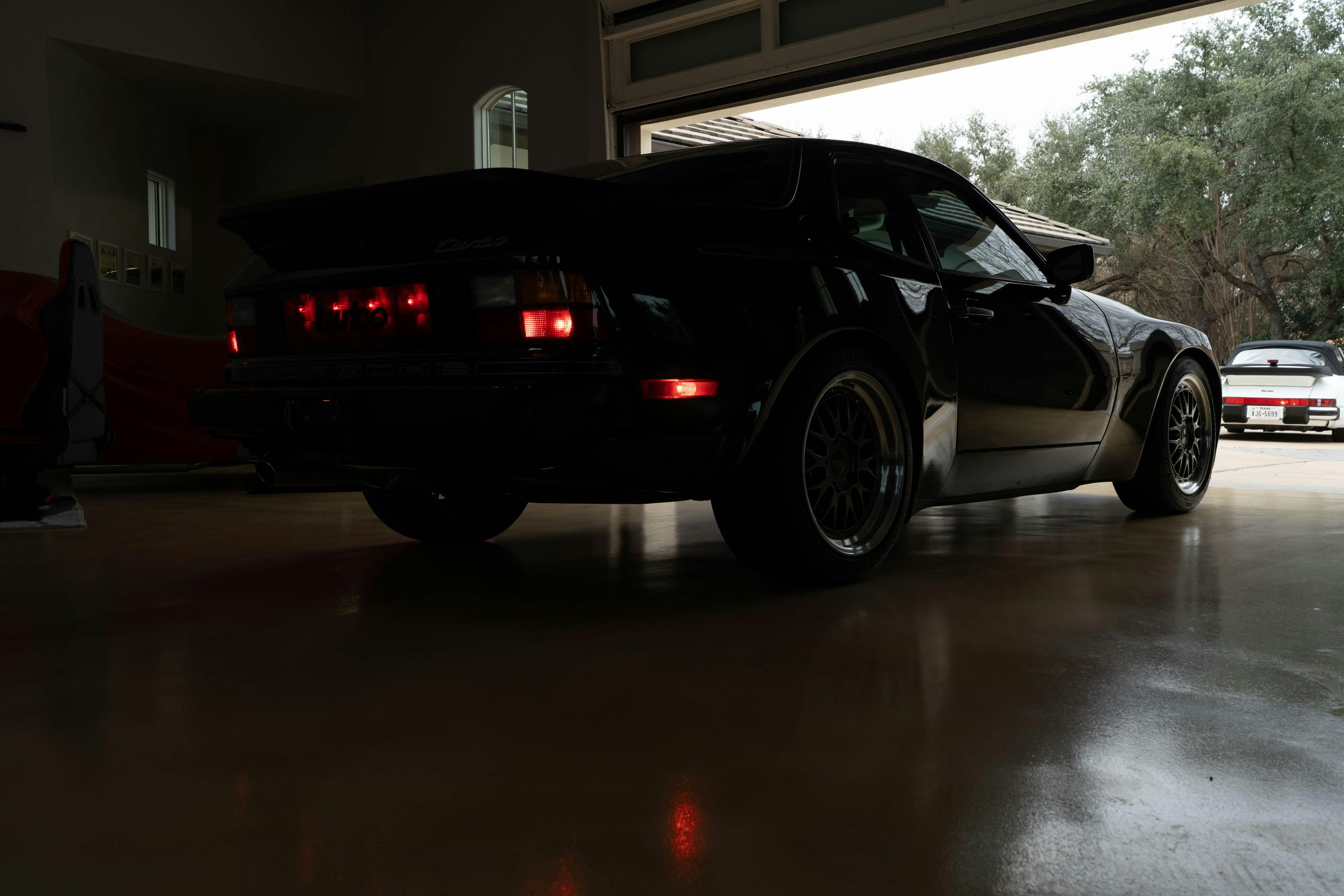 1986 Porsche 944 Turbo lighting in Black on Black in Lakeway, TX.