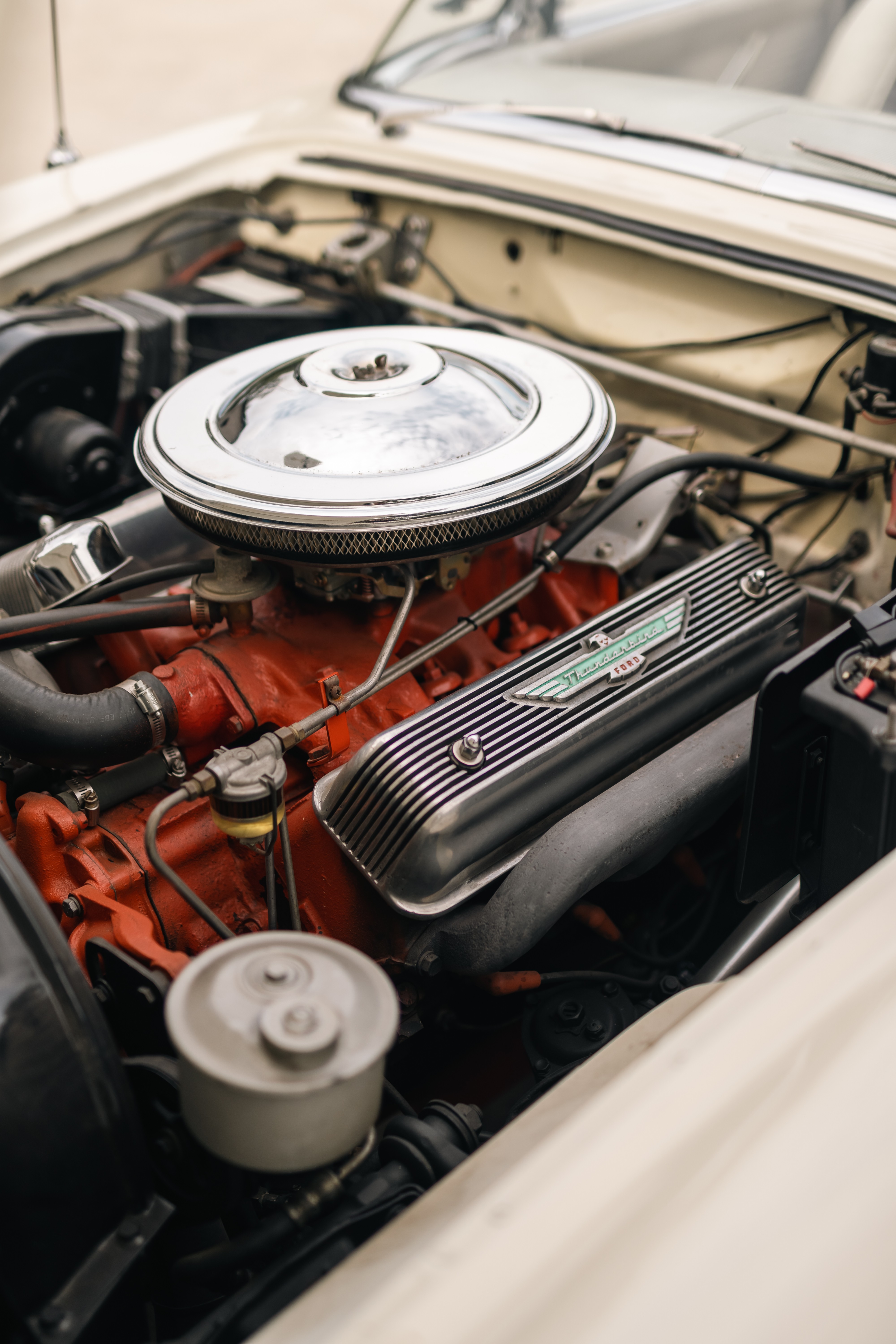 1957 Thunderbird engine shot in Austin, TX.