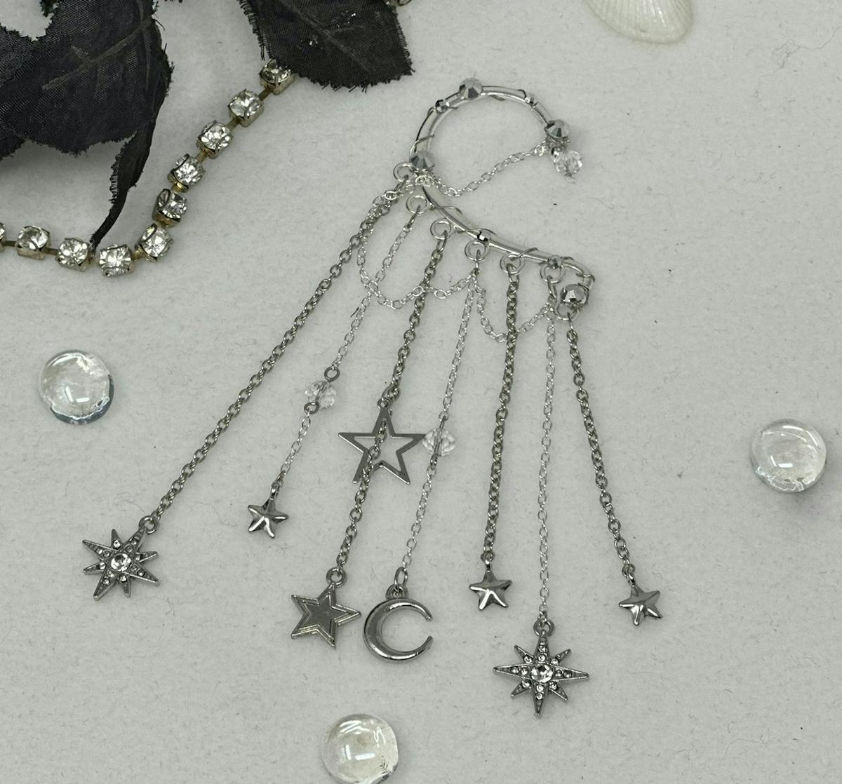 Moon and Stars Ear Cuff