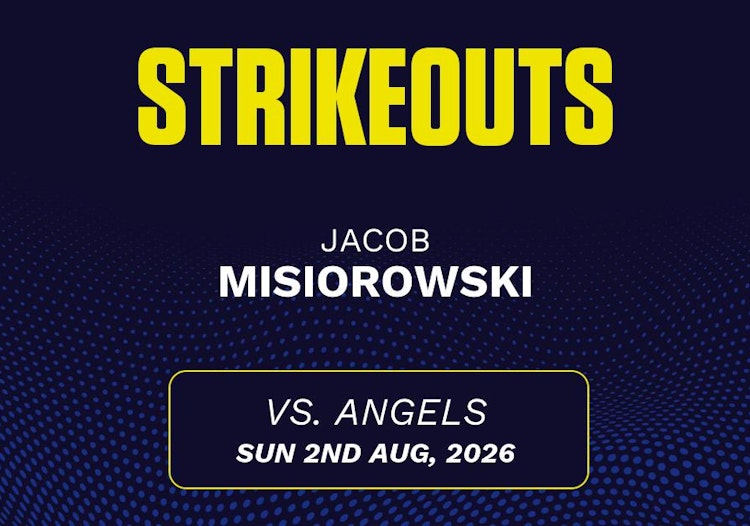 Jacob Misiorowski projected stats for Sunday, August 2, 2026.