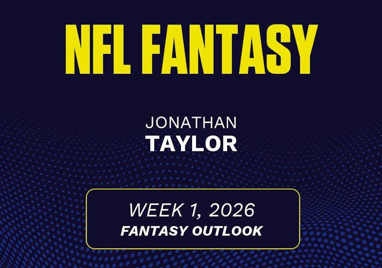 Jonathan Taylor projected stats Week 1, 2026.