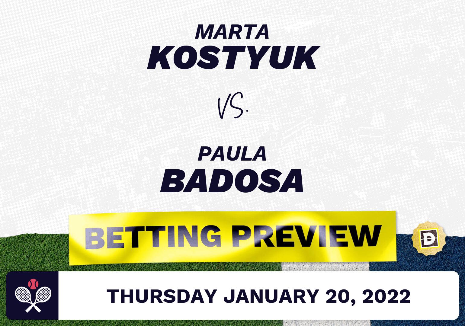 Marta Kostyuk vs. Paula Badosa Predictions - Jan 20, 2022