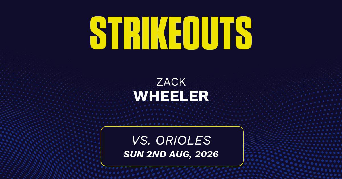 Zack Wheeler projected stats for Sunday, August 2, 2026.