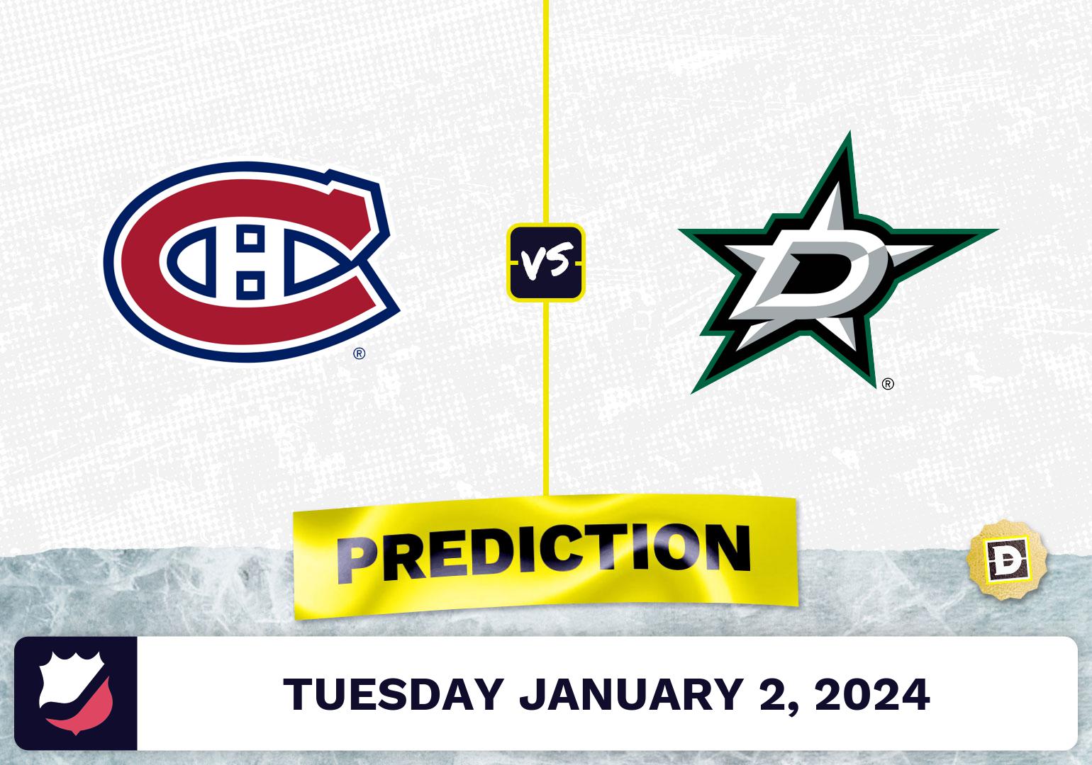 Montreal Canadiens vs. Dallas Stars Prediction, Odds, NHL Picks  [1/2/2024]