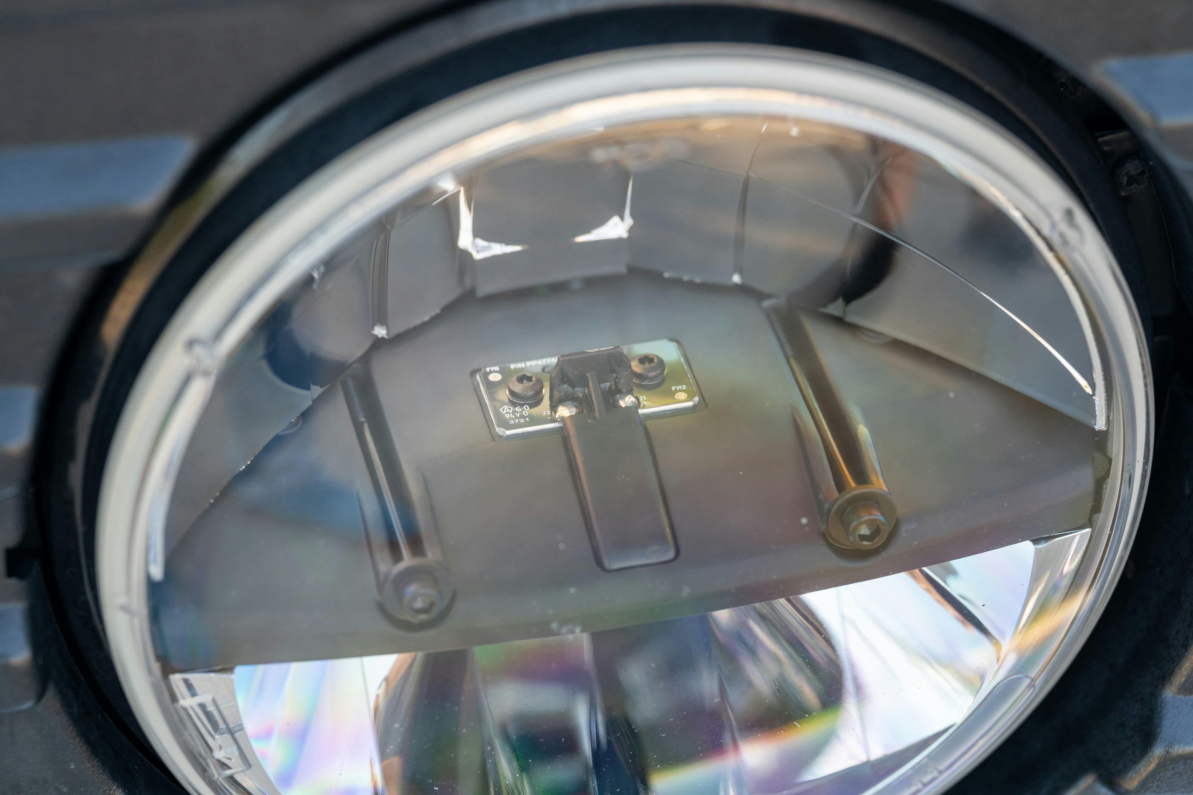Lighting on a 1995 White Land Rover Range Rover County Long Wheel Base in Austin, TX.