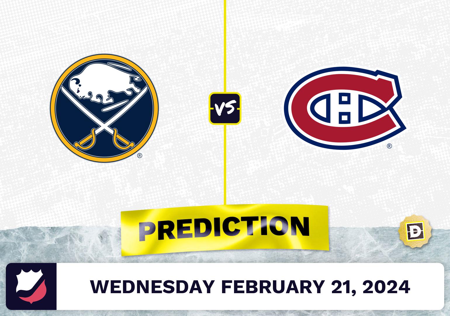 Sabres vs. Canadiens Prediction by Proven Computer Model [2/21/2024]