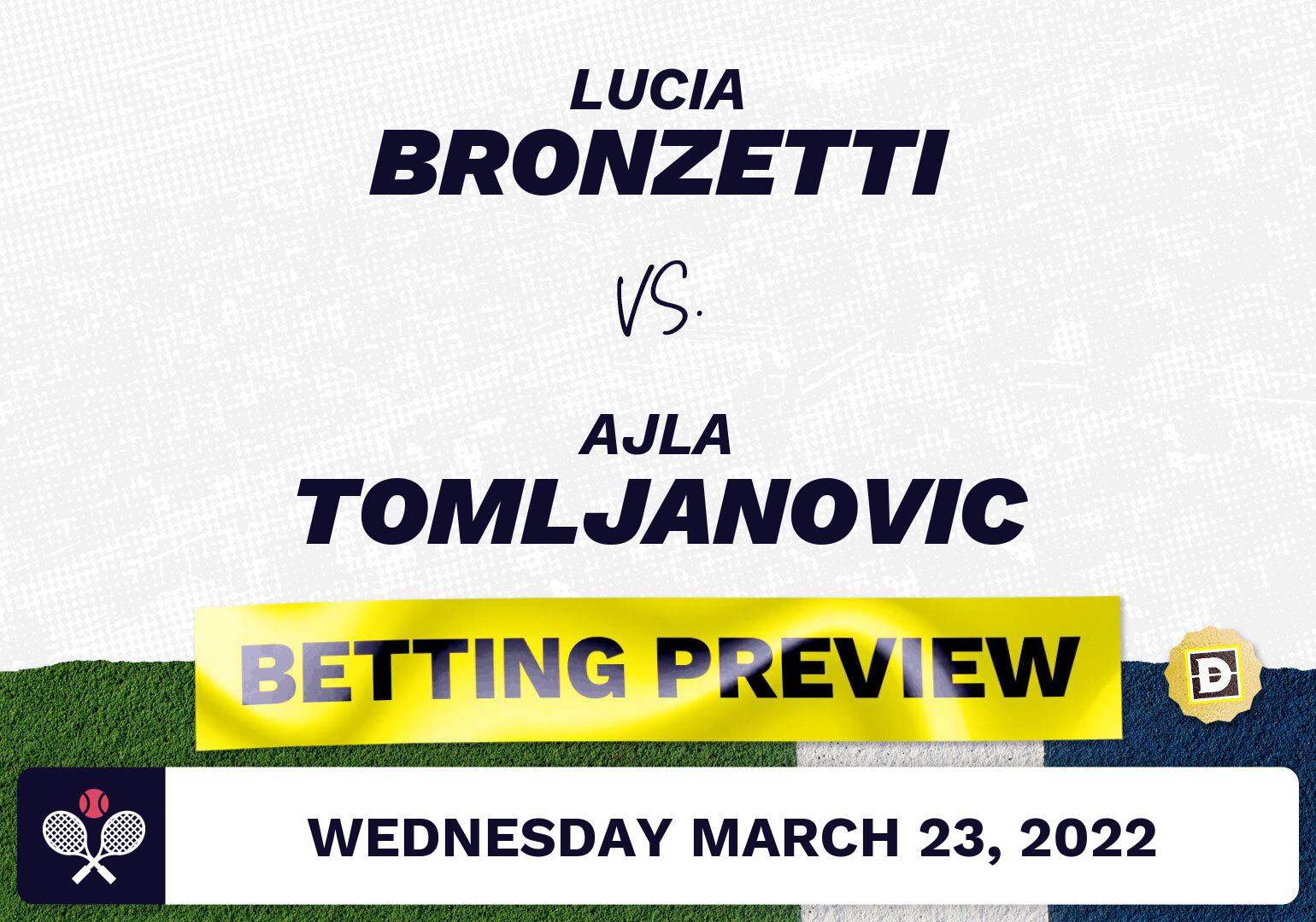 Lucia Bronzetti vs. Ajla Tomljanovic Predictions - Mar 23, 2022