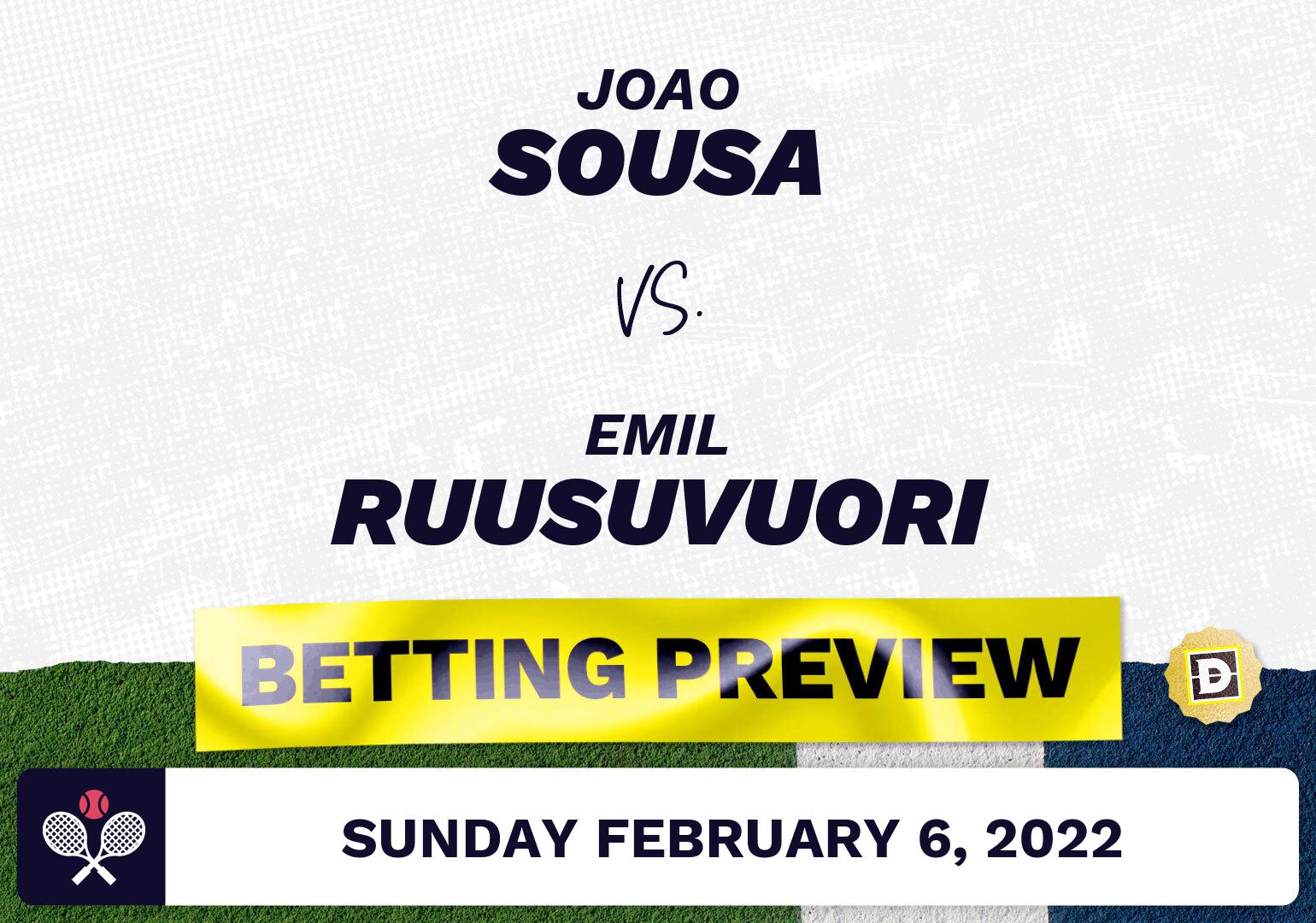 Joao Sousa vs. Emil Ruusuvuori Predictions - Feb 6, 2022