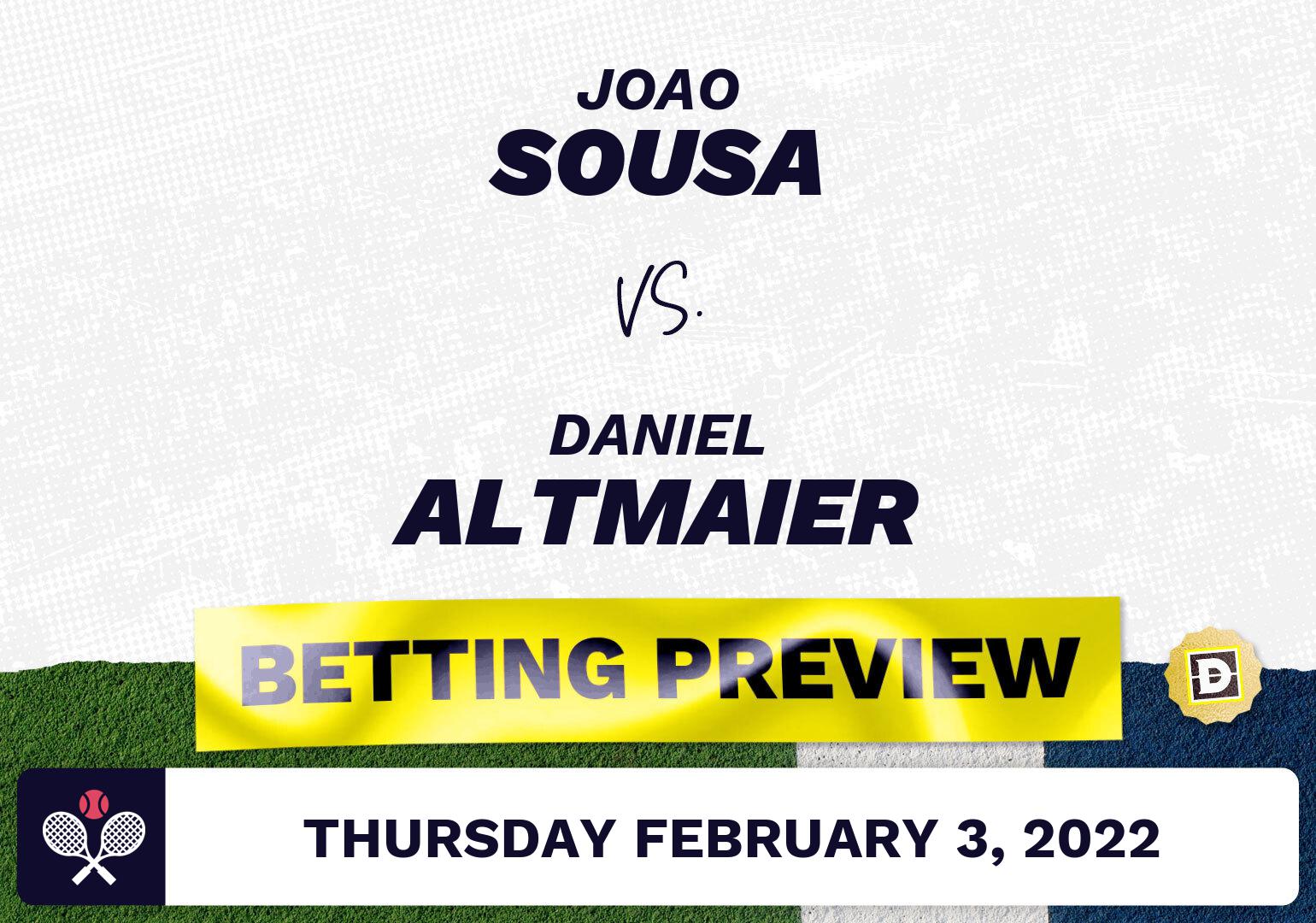 Joao Sousa vs. Daniel Altmaier Predictions - Feb 4, 2022