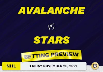 Avalanche vs. Stars Predictions and Odds - Nov 26, 2021