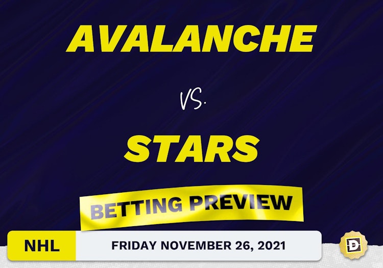 Avalanche vs. Stars Predictions and Odds - Nov 26, 2021