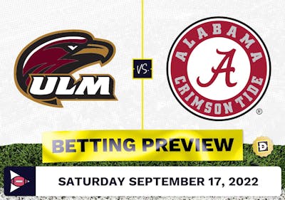 Louisiana-Monroe vs. Alabama CFB Prediction and Odds - Sep 17, 2022