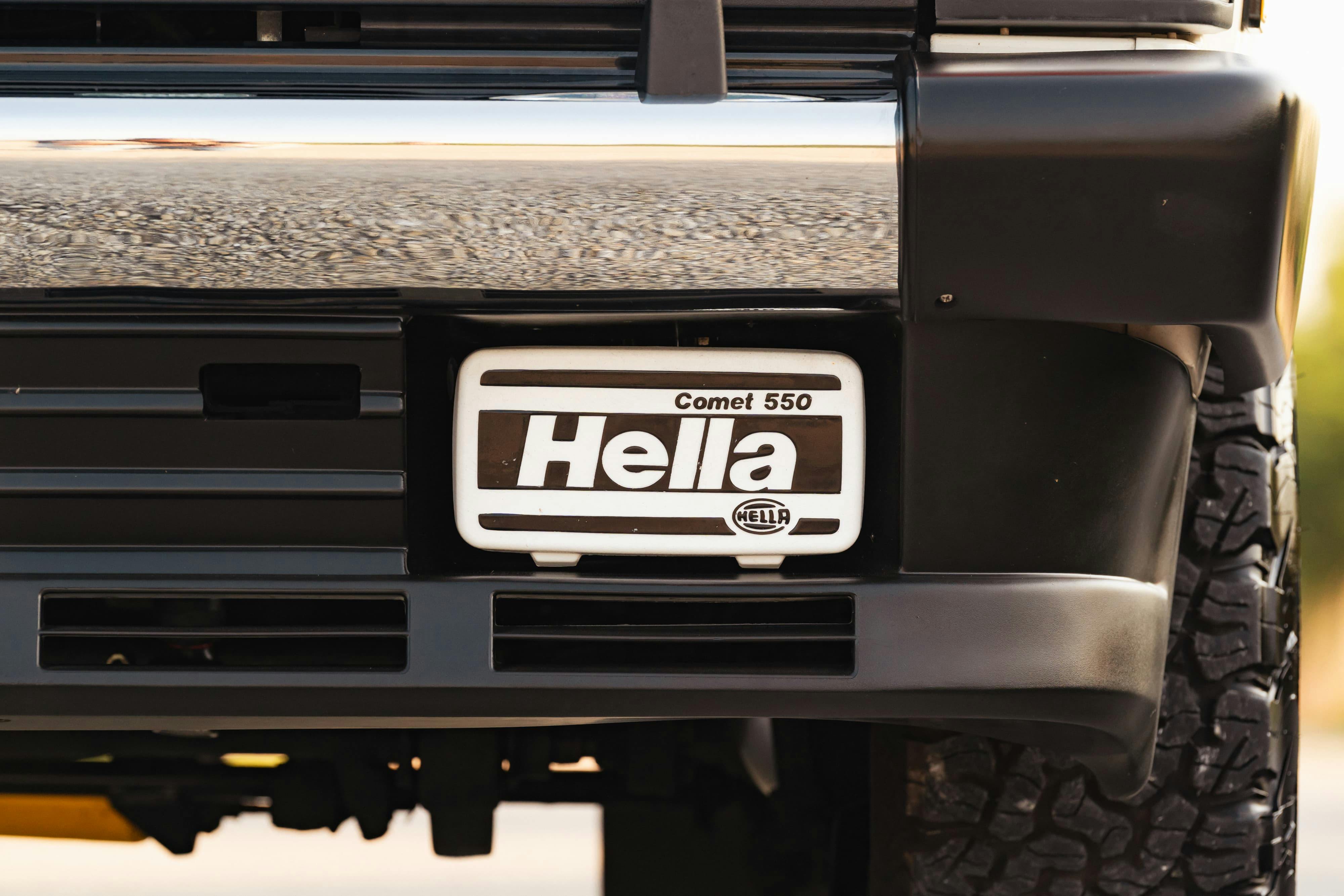 Lighting on a 1995 White Land Rover Range Rover County Long Wheel Base in Austin, TX.