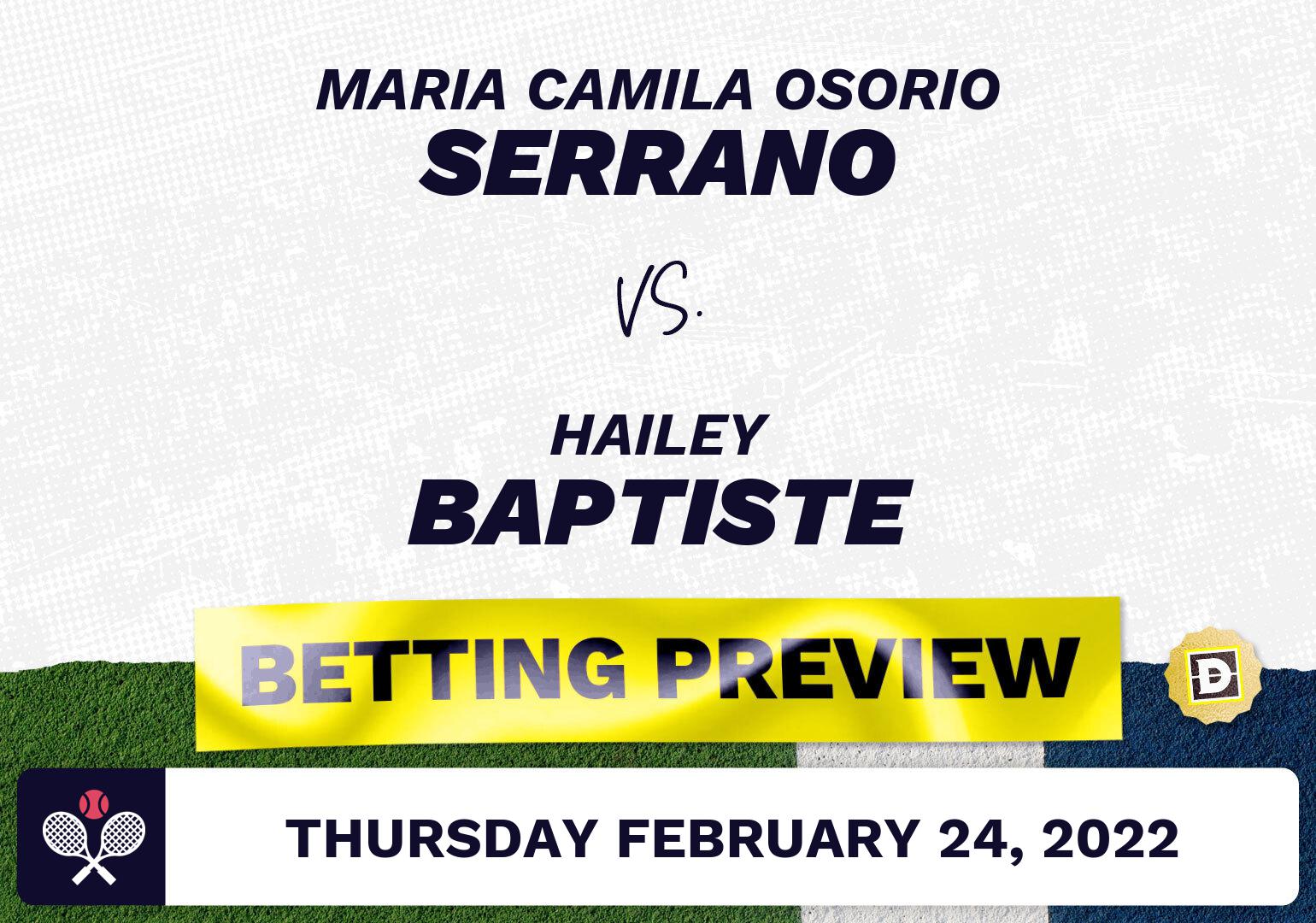 Maria Camila Osorio Serrano vs. Hailey Baptiste Predictions - Feb 24, 2022