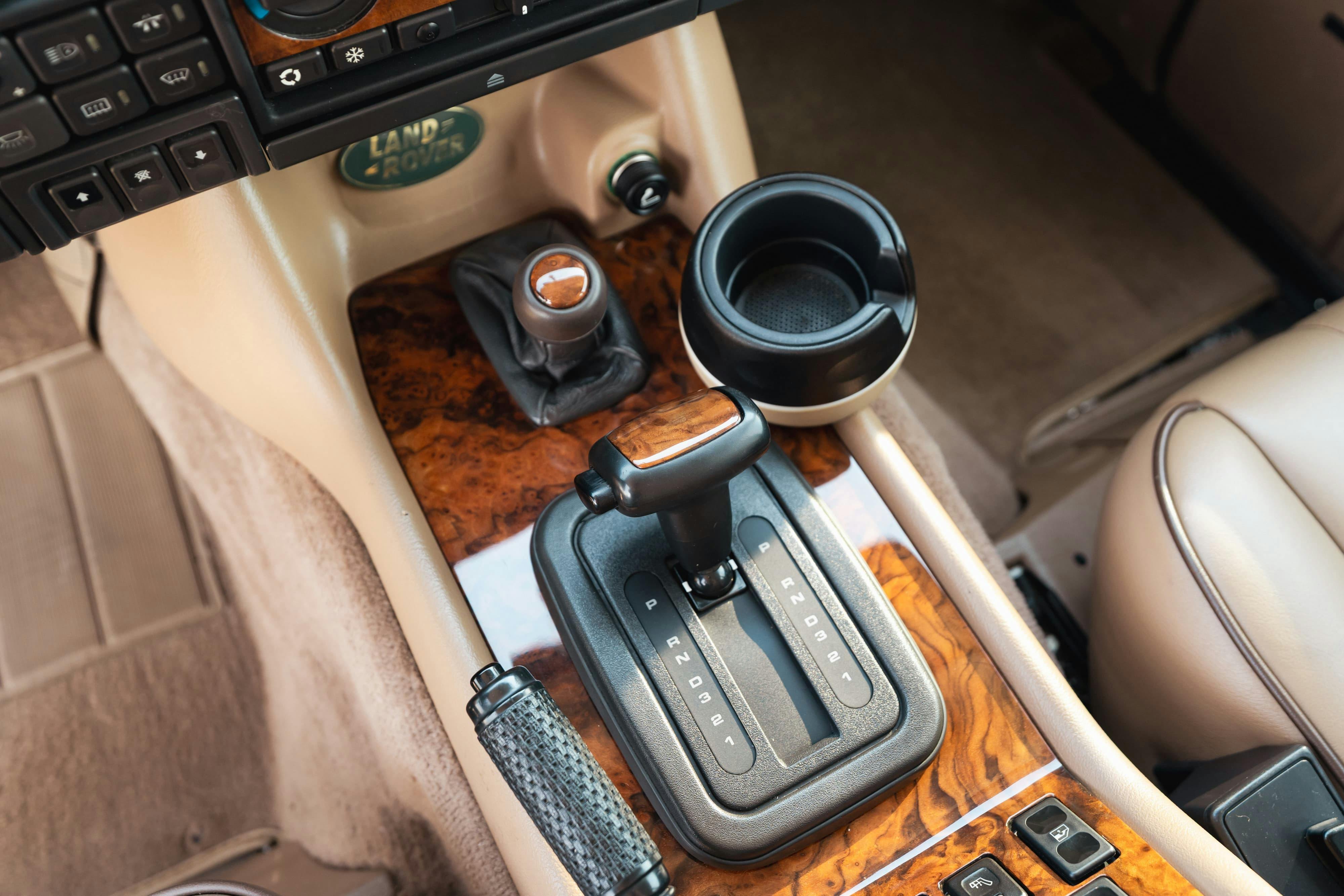 Interior of a 1995 White Land Rover Range Rover County Long Wheel Base in Austin, TX.