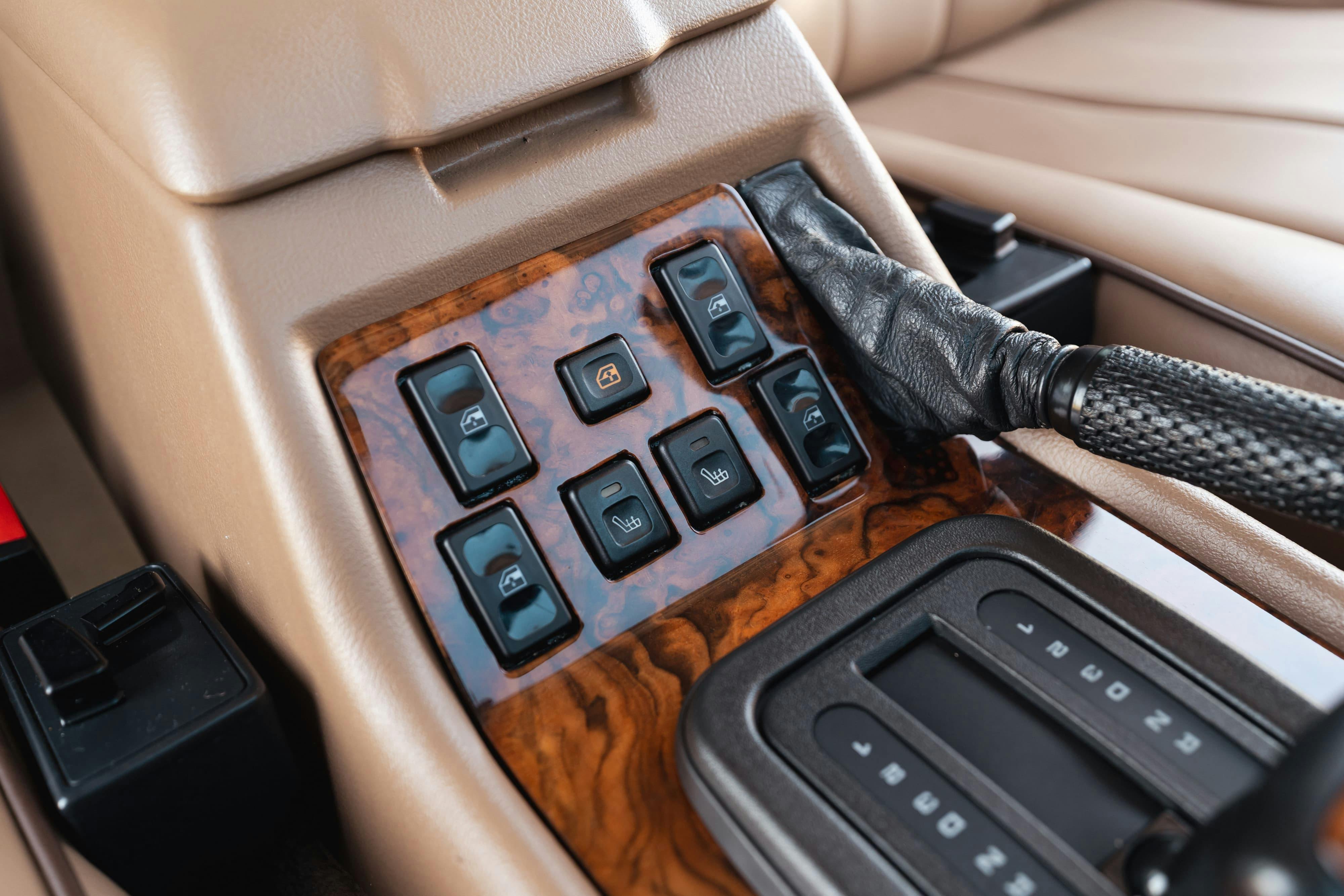 Interior of a 1995 White Land Rover Range Rover County Long Wheel Base in Austin, TX.