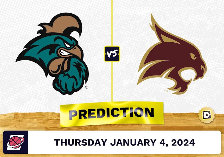 Coastal Carolina vs. Texas State Prediction, Odds, College Basketball Picks  [1/4/2024]