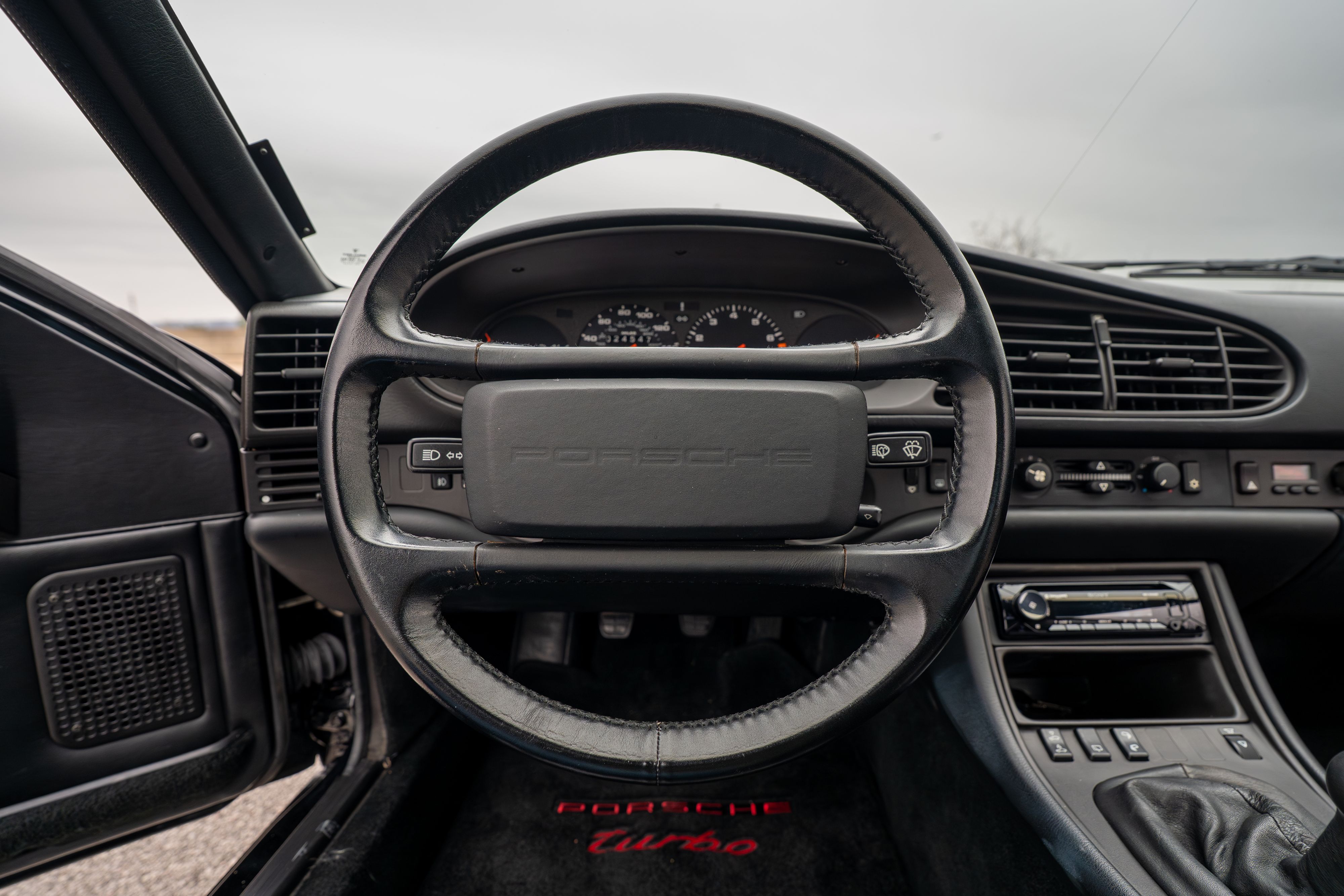 1986 Porsche 944 Turbo interior in Black on Black in Lakeway, TX.