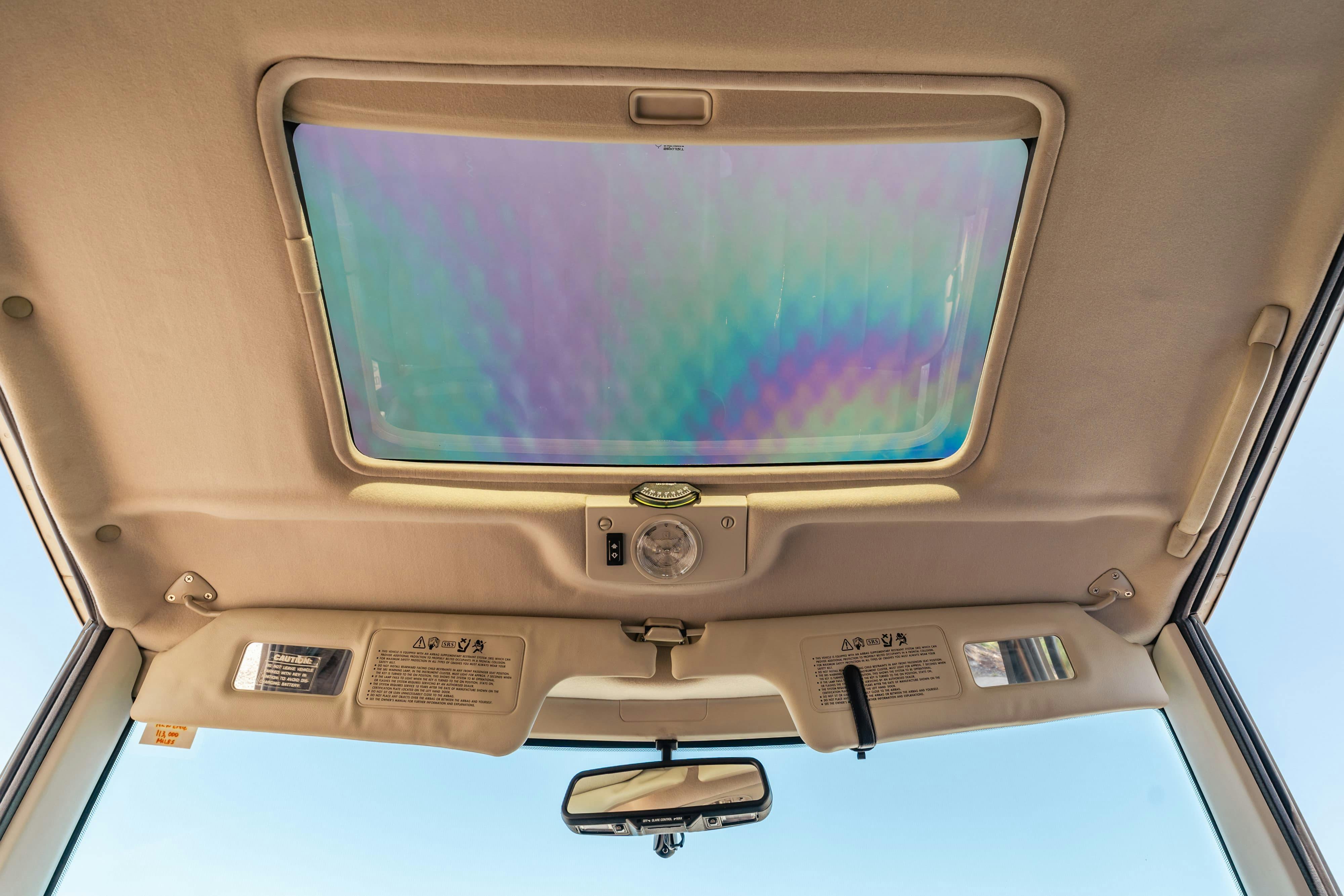 Interior of a 1995 White Land Rover Range Rover County Long Wheel Base in Austin, TX.