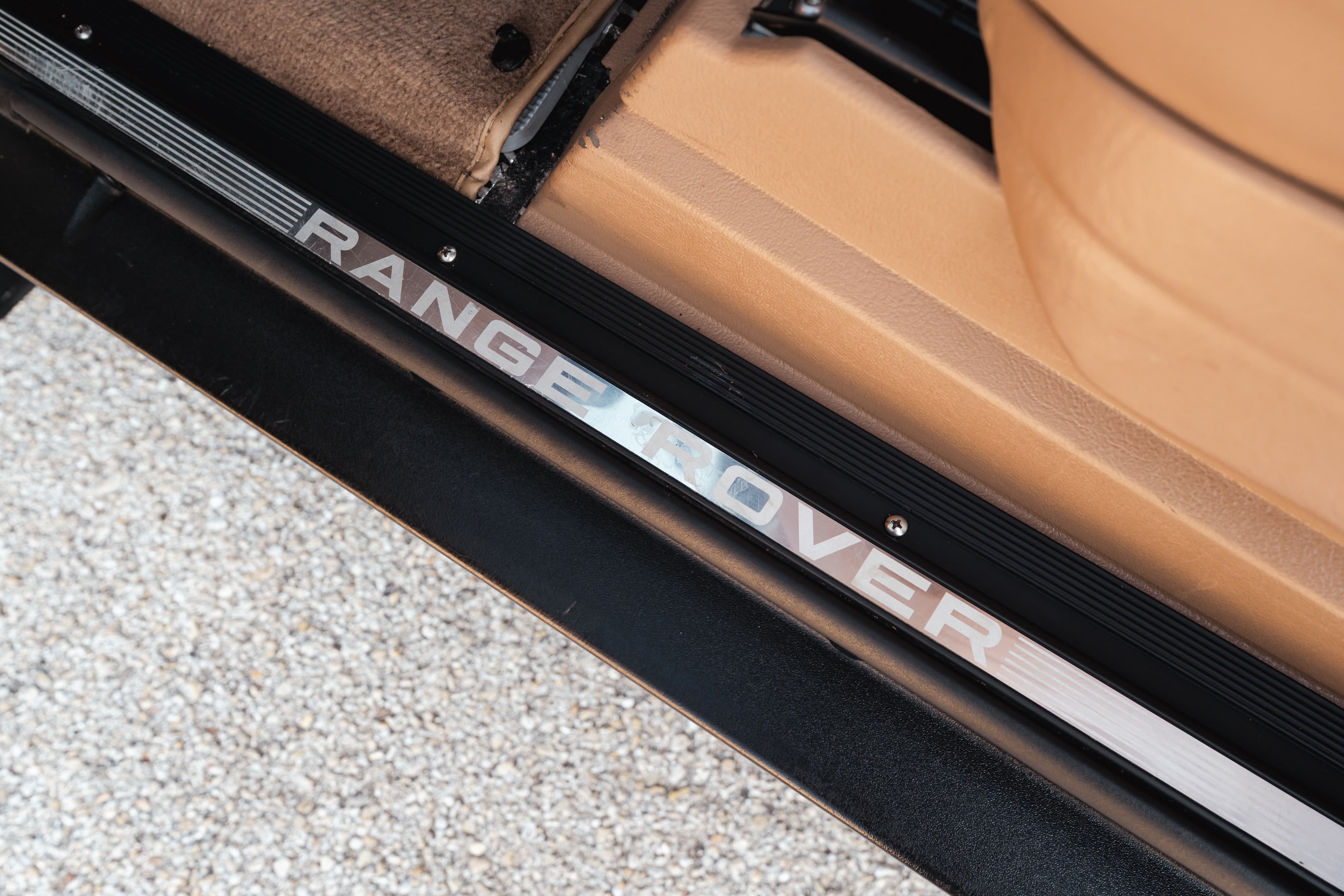 Interior of a 1995 White Land Rover Range Rover County Long Wheel Base in Austin, TX.