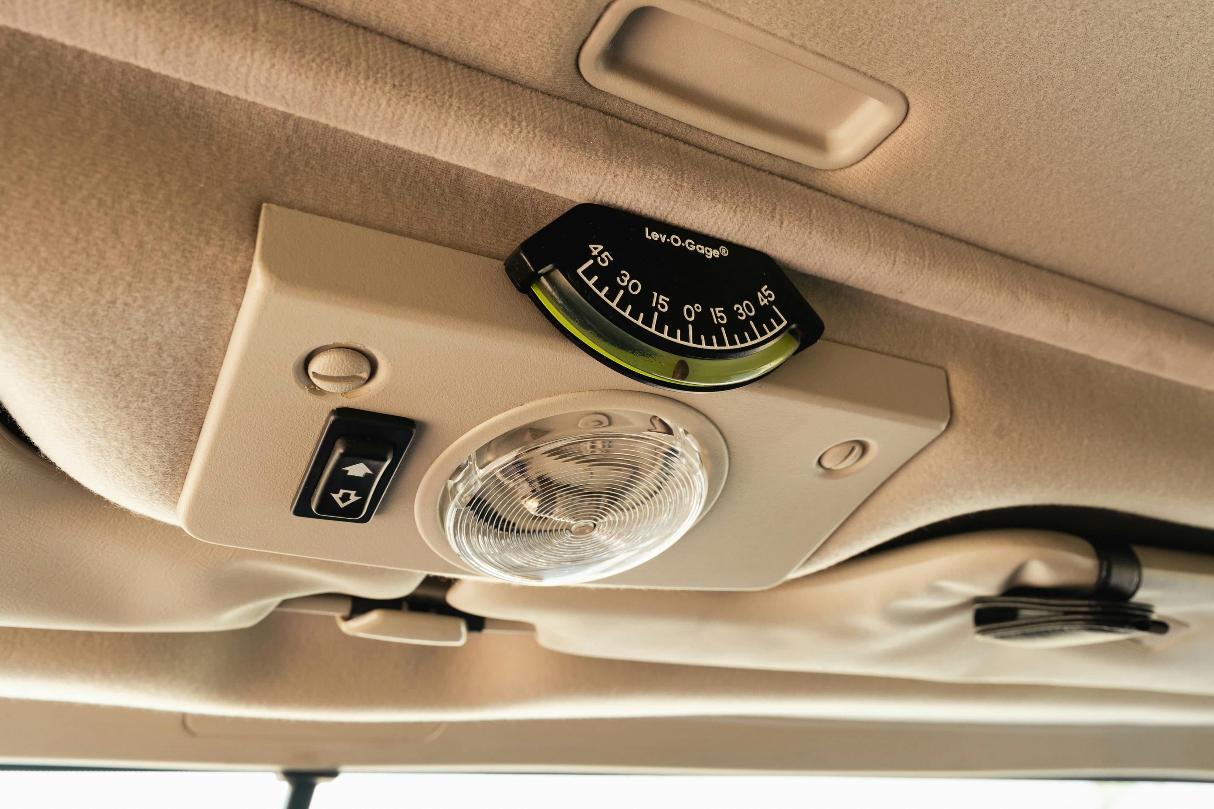 Interior of a 1995 White Land Rover Range Rover County Long Wheel Base in Austin, TX.