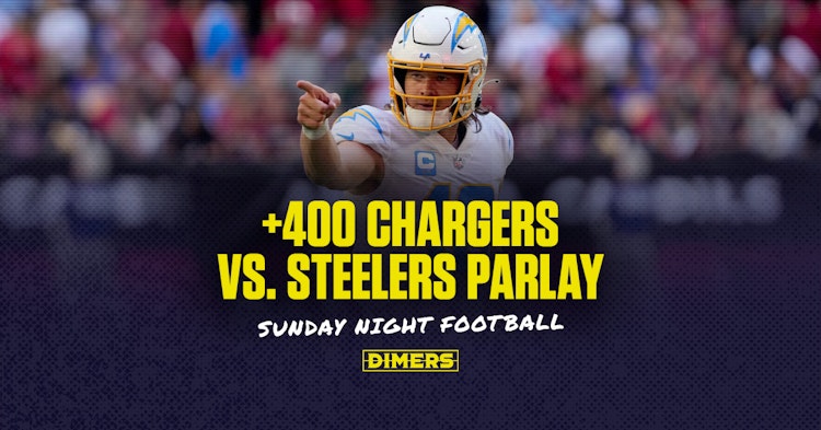 NFL Parlay bet for Week 10 Sunday Night Football featuring the Chargers vs. Steelers.