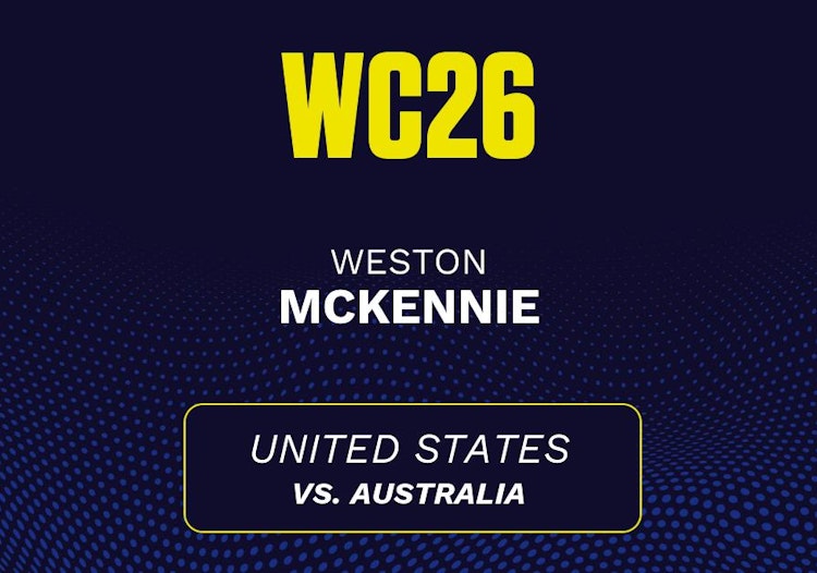 Weston McKennie projected stats for Friday, June 19, 2026.