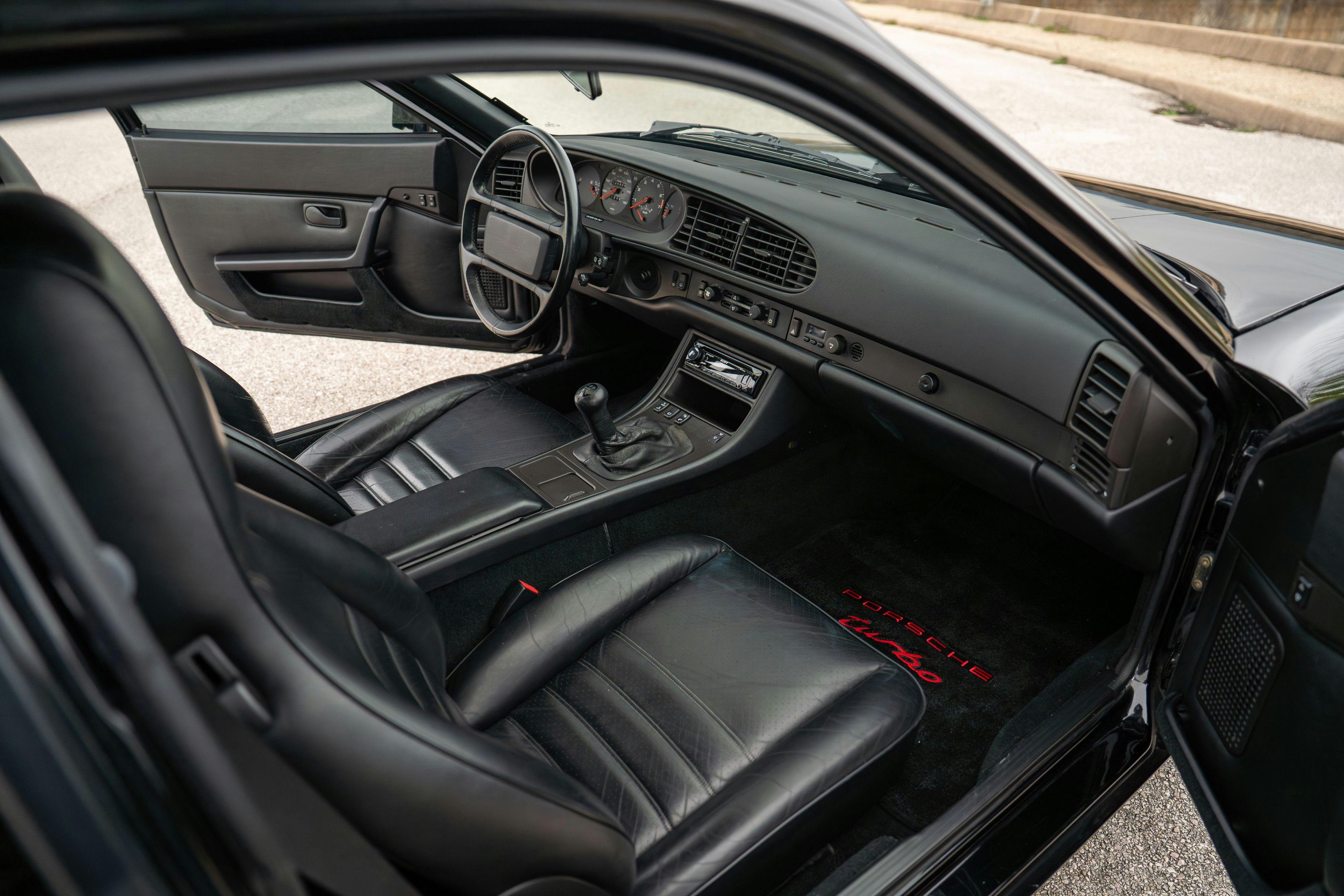 1986 Porsche 944 Turbo interior in Black on Black in Lakeway, TX.