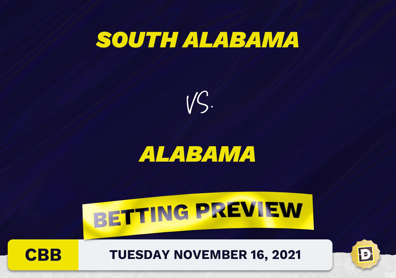South Alabama vs. Alabama CBB Predictions and Odds - Nov 16, 2021