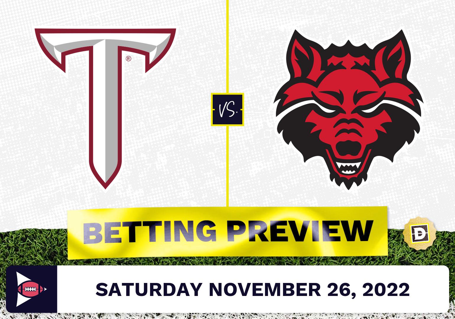 Troy State vs. Arkansas State CFB Prediction and Odds - Nov 26, 2022