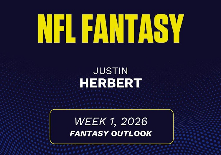Justin Herbert projected stats Week 1, 2026.