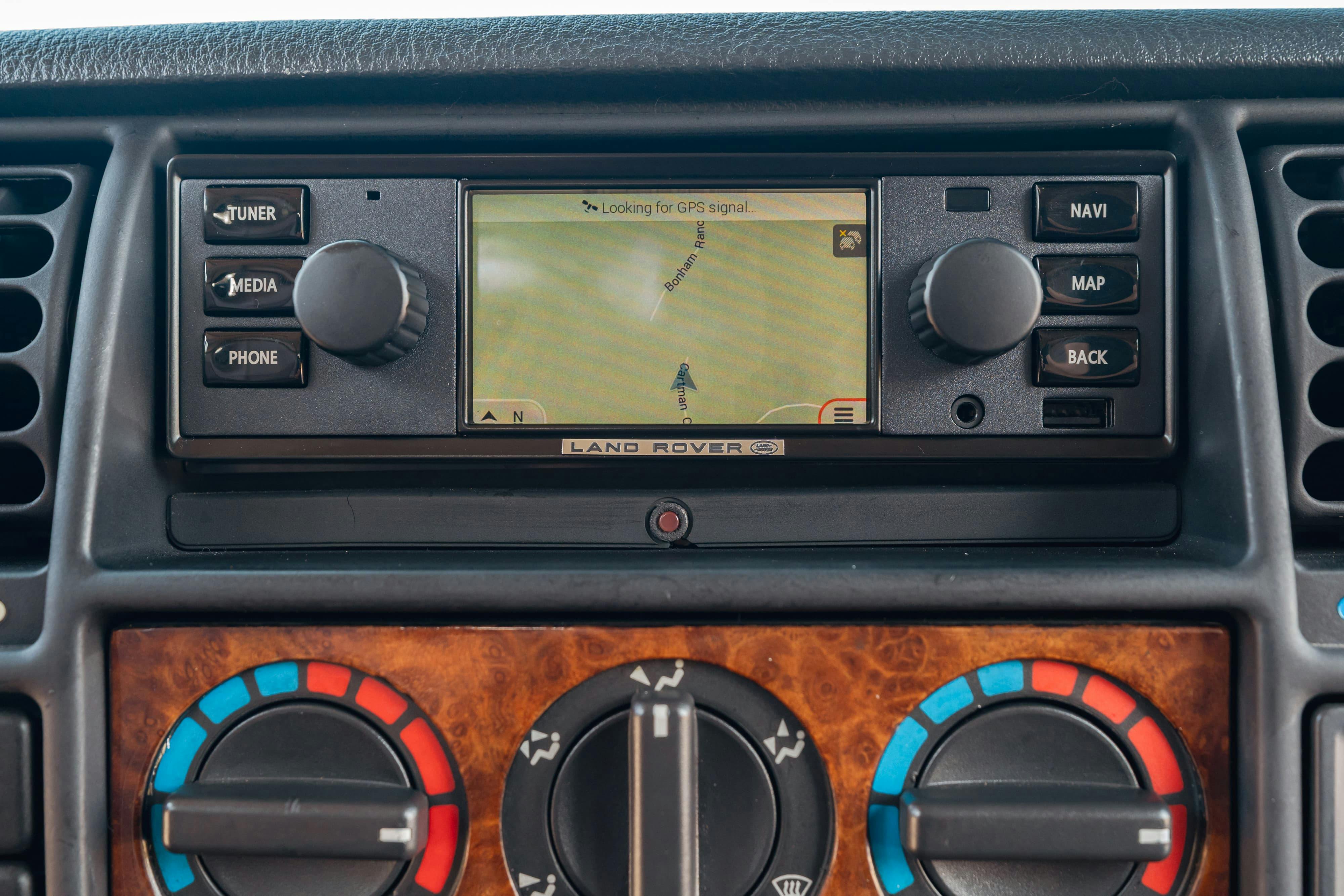 Interior of a 1995 White Land Rover Range Rover County Long Wheel Base in Austin, TX.
