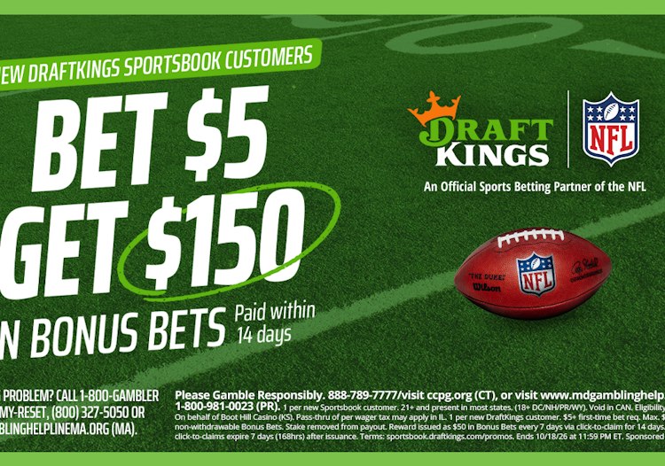 DraftKings $150 NFL Sunday Promo.