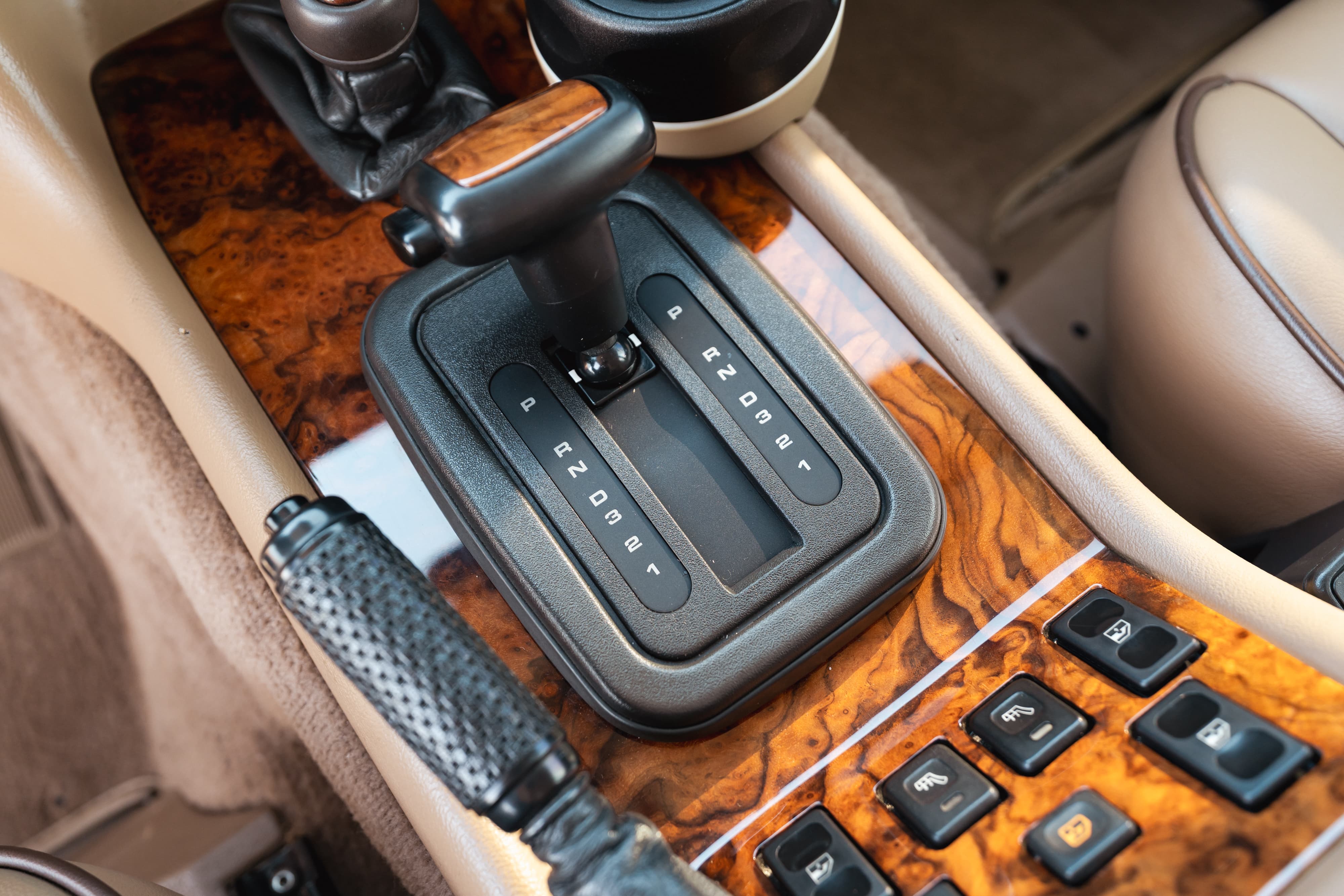 Interior of a 1995 White Land Rover Range Rover County Long Wheel Base in Austin, TX.