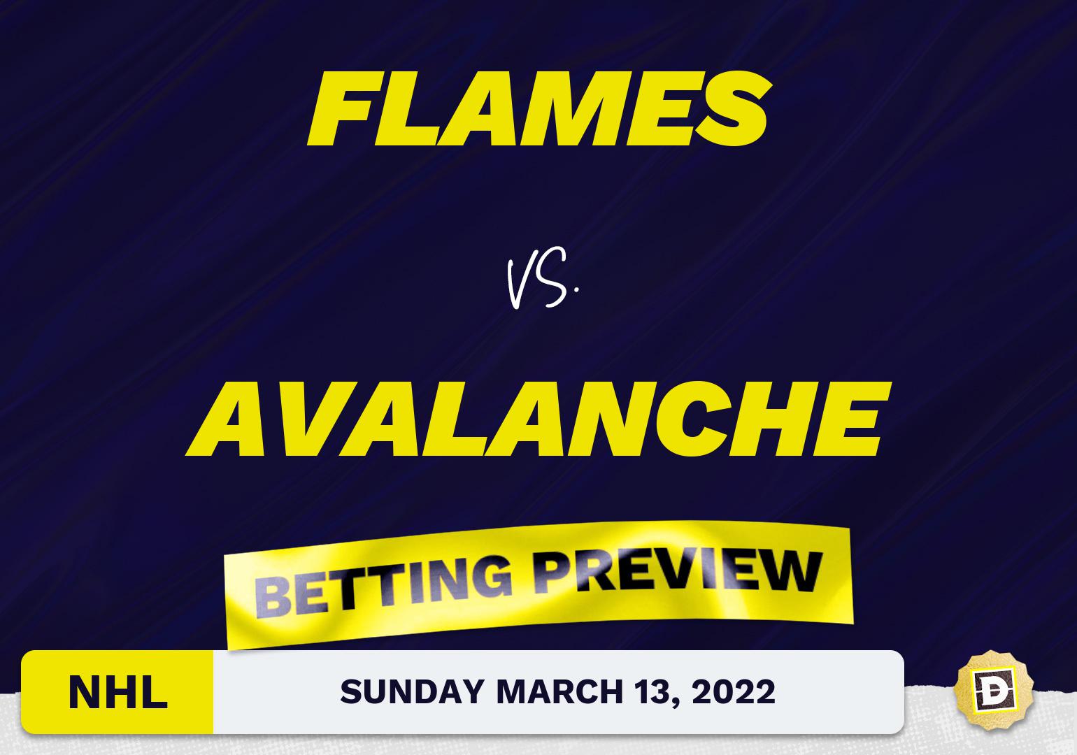 Flames vs. Avalanche Predictions and Odds - Mar 13, 2022