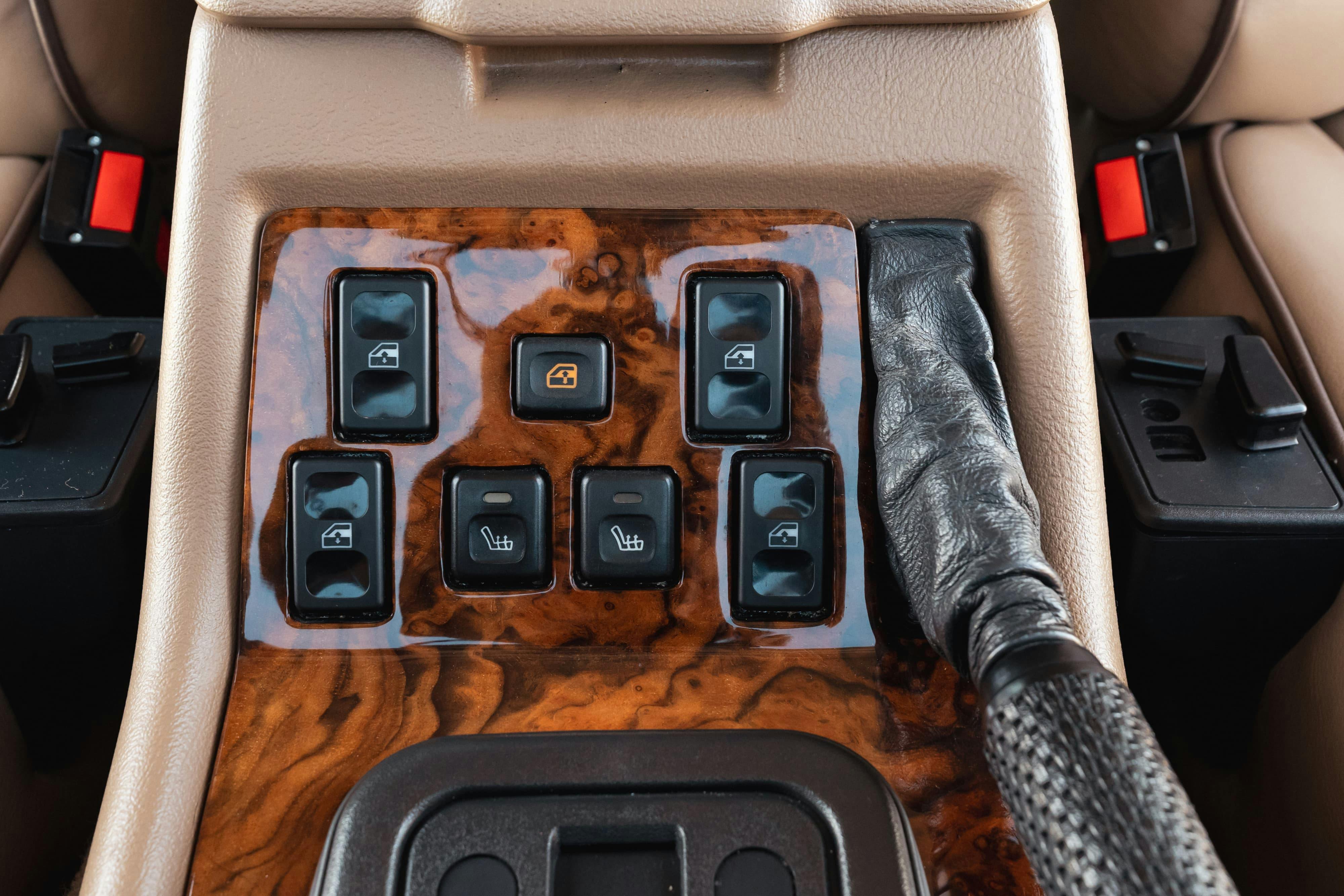 Interior of a 1995 White Land Rover Range Rover County Long Wheel Base in Austin, TX.