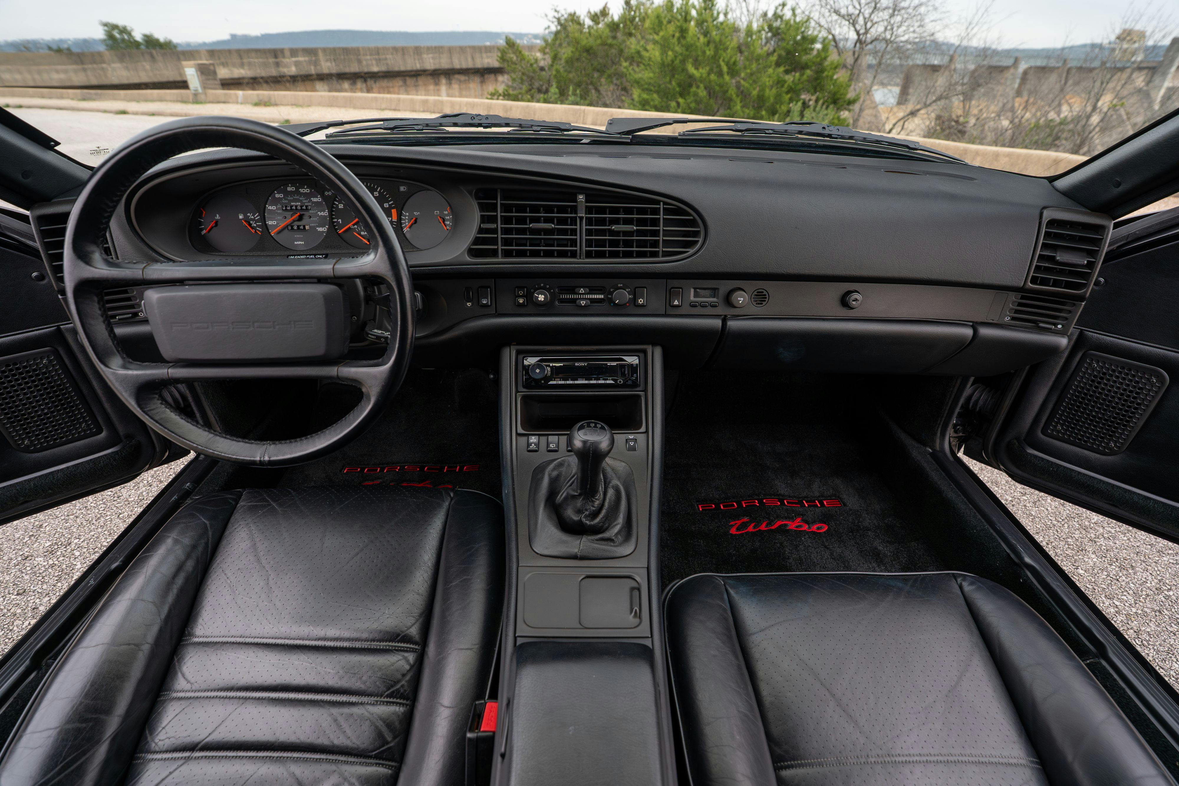 1986 Porsche 944 Turbo interior in Black on Black in Lakeway, TX.