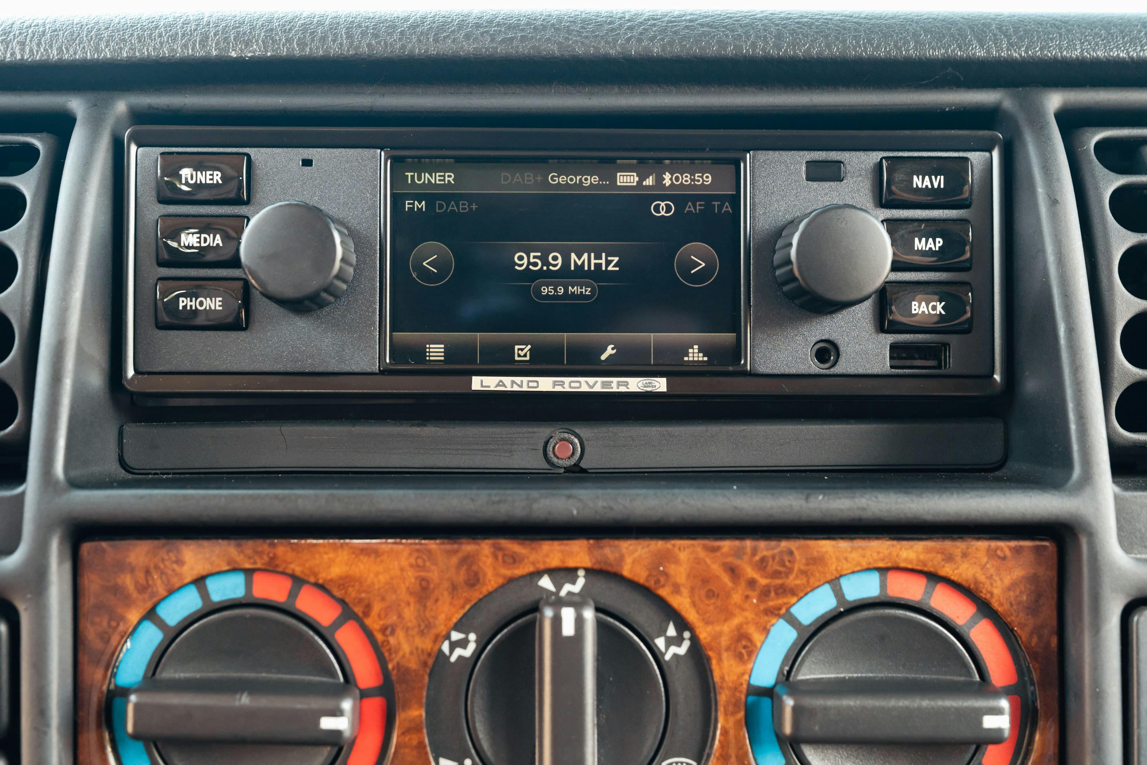 Interior of a 1995 White Land Rover Range Rover County Long Wheel Base in Austin, TX.