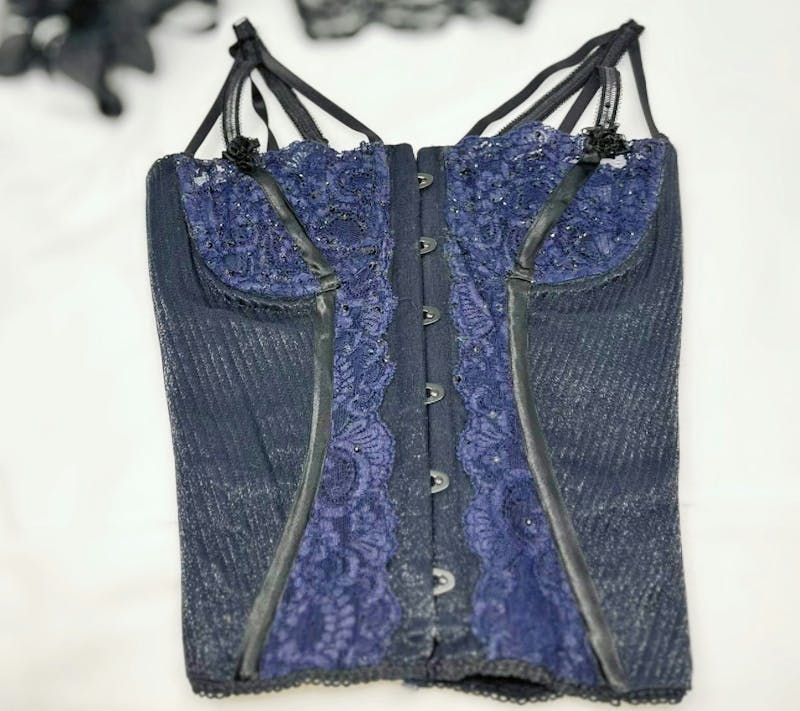 Navy Lace corset