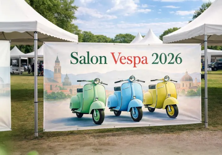 Bâche publicitaire extérieure personnalisée avec oeillets et tenseurs