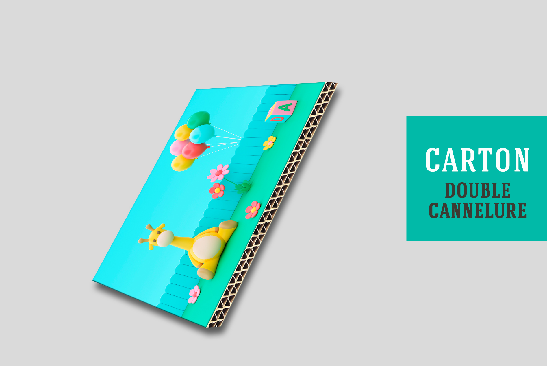 Panneau carton double micro-cannelure impression pour PLV rigide