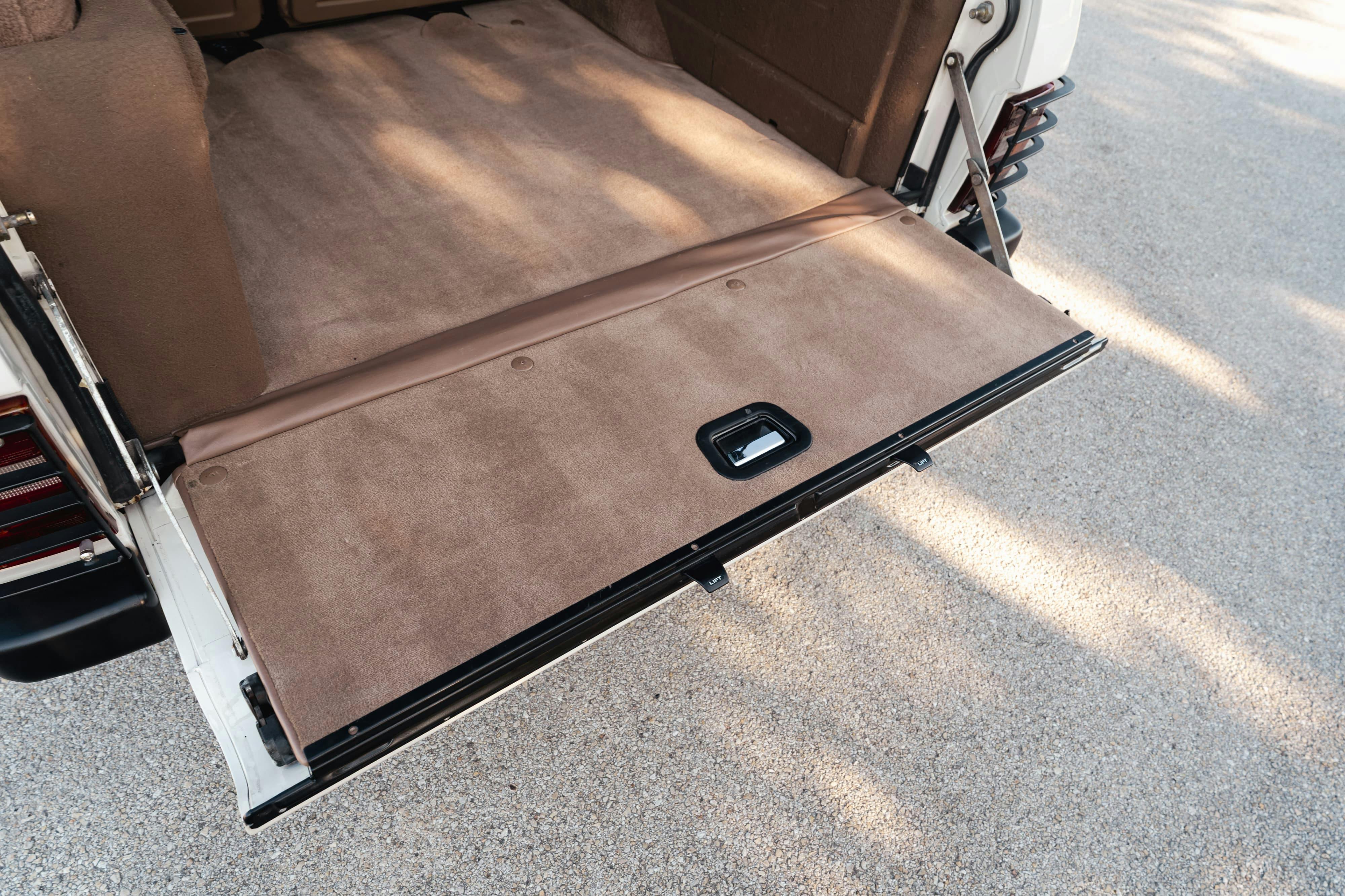 Interior of a 1995 White Land Rover Range Rover County Long Wheel Base in Austin, TX.