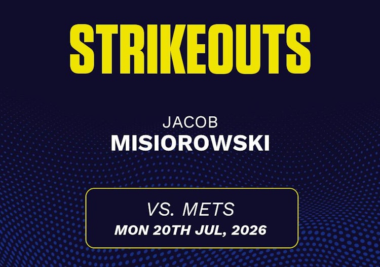 Jacob Misiorowski projected stats for Monday, July 20, 2026.